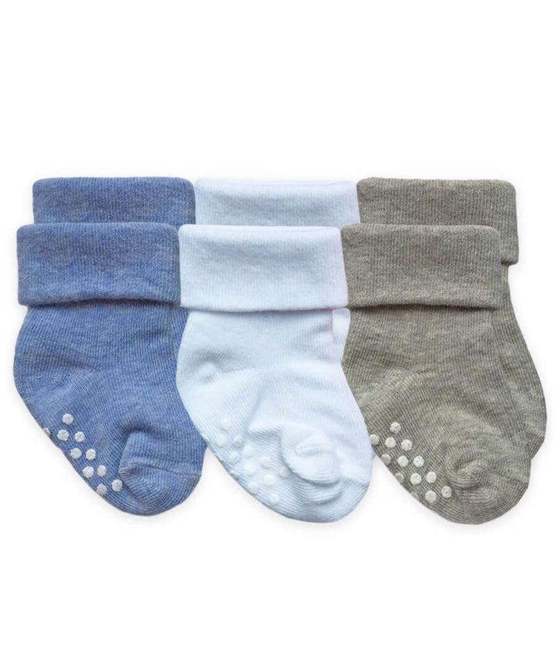 NON SKID TURN CUFF SOCKS 3 PACK