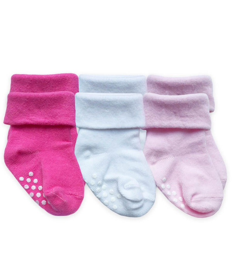 NON SKID TURN CUFF SOCKS 3 PACK